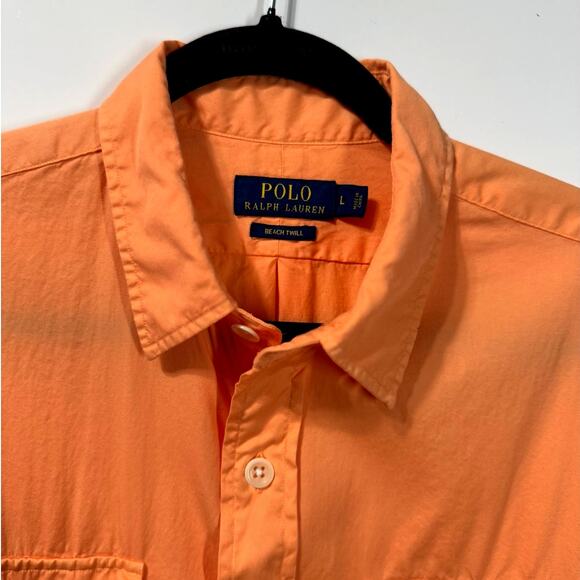 Ralph Lauren Polo Button Down Shirt Orange Halloween Casual Preppy Men's Large - Picture 2 of 7